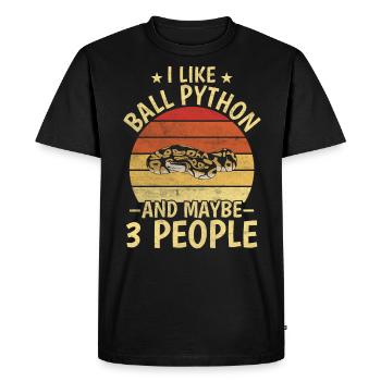 Boule Python et peut-être 3 personnes Boa Reptile Snake - T-shirt Premium bio Homme - noir - Devant - Nico (187cm)