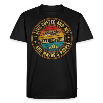 Café et ma boule Python et peut-être 3 personnes serpent - T-shirt Premium bio Homme - noir - Devant - Nico (187cm)