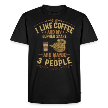 Koffie en mijn gopher slang en misschien 3 mensen Boa - Mannen Premium Bio T-shirt - zwart - Voor - Nico (187cm)