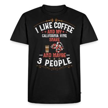 Café et my California King Snake et 3 personnes - T-shirt Premium bio Homme - noir - Devant - Nico (187cm)