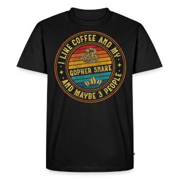 Café et mon serpent Gopher et peut-être 3 personnes Boa - T-shirt Premium bio Homme - noir - Devant - Nico (187cm)
