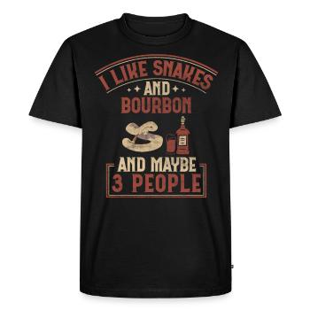 Serpents Et Bourbon Et Peut-être 3 Personnes Serpent - T-shirt Premium bio Homme - noir - Devant - Nico (187cm)