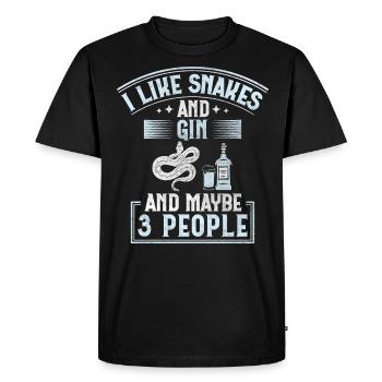 J’aime les serpents et le gin et peut-être 3 personnes serpent - T-shirt Premium bio Homme - noir - Devant - Nico (187cm)
