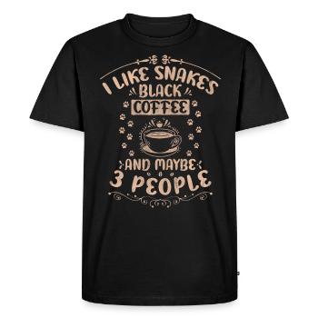 Serpents Café Noir Et Peut-être 3 Personnes Boa Café - T-shirt Premium bio Homme - noir - Devant - Nico (187cm)