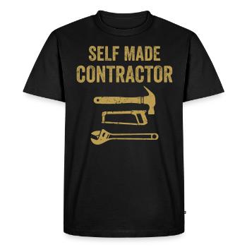 Self Made Contractor Construction Handyman Builder - Men's Premium Organic T-Shirt - black - Front - Nico (187cm)