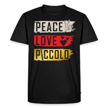 Peace Love Piccolo Fanfare - T-shirt Premium bio Homme - noir - Devant - Nico (187cm)
