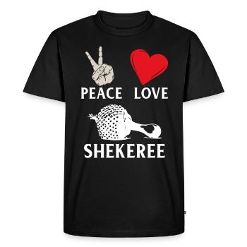 Peace Love Shekeree Musique de percussion - T-shirt Premium bio Homme - noir - Devant - Nico (187cm)