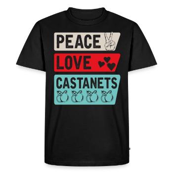Peace Lovee Castanet's Instrument - Men's Premium Organic T-Shirt - black - Front - Nico (187cm)