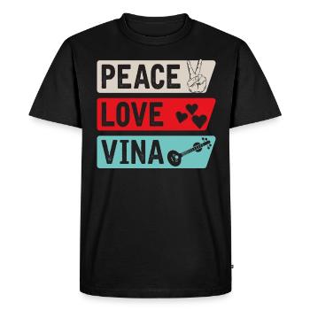 Peace Love Vina Instrument de guitare - T-shirt Premium bio Homme - noir - Devant - Nico (187cm)