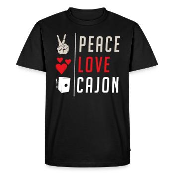 Peace Love Cajon Instrument Cajon Drum - Men's Premium Organic T-Shirt - black - Front - Nico (187cm)