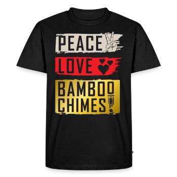 Peace Love Bambo Chimes Music Instrument - Men's Premium Organic T-Shirt - black - Front - Nico (187cm)