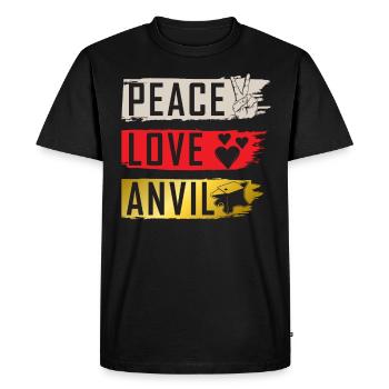Peace Love Anvil Instrument Musique sonore - T-shirt Premium bio Homme - noir - Devant - Nico (187cm)