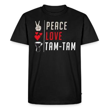 Peace Love Tam-Tam Scottish Tam Players - Men's Premium Organic T-Shirt - black - Front - Nico (187cm)
