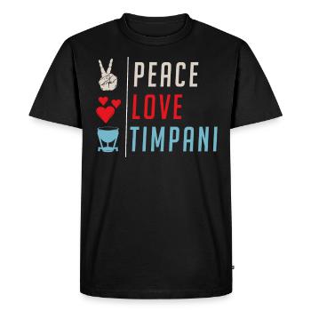 Peace Love Timpani Percussion Drôle - T-shirt Premium bio Homme - noir - Devant - Nico (187cm)
