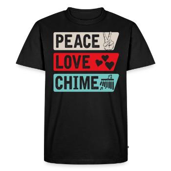 Peace Love Chime Tuned Music Instrument - Men's Premium Organic T-Shirt - black - Front - Nico (187cm)
