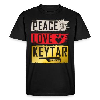 Peace Love Keytar Jouer de la musique Keytar - T-shirt Premium bio Homme - noir - Devant - Nico (187cm)