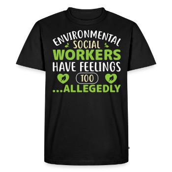 Les travailleurs sociaux environnementaux ont aussi des sentiments - T-shirt Premium bio Homme - noir - Devant - Nico (187cm)