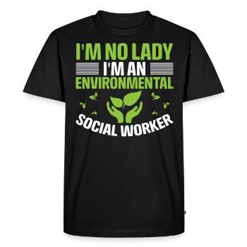 Je ne suis pas une dame Je suis une travailleuse sociale environnementale - T-shirt Premium bio Homme - noir - Devant - Nico (187cm)