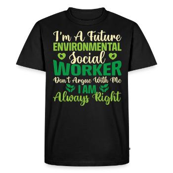 Emploi de travailleur social environnementaliste Environnementaliste - T-shirt Premium bio Homme - noir - Devant - Nico (187cm)