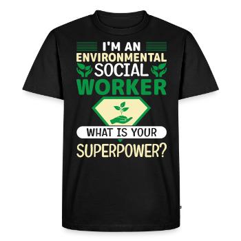 Environmental Social Worker Job Environmentalist - Men's Premium Organic T-Shirt - black - Front - Nico (187cm)