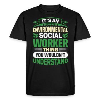 Environmental Social Worker Job Environmentalist - Men's Premium Organic T-Shirt - black - Front - Nico (187cm)