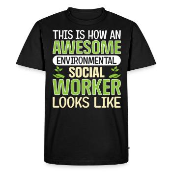 Environmental Social Worker Job Environmentalist - Men's Premium Organic T-Shirt - black - Front - Nico (187cm)