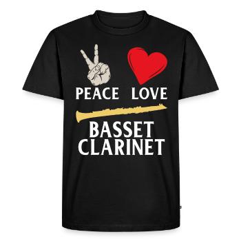 Peace Love Basset Clarinett Clarinett clarinettiste - T-shirt Premium bio Homme - noir - Devant - Nico (187cm)