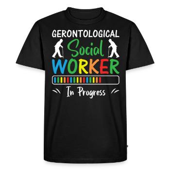 Travailleur social gérontologique en cours - T-shirt Premium bio Homme - noir - Devant - Nico (187cm)