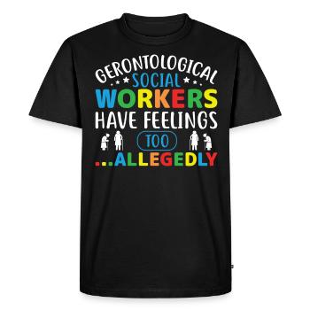 Les travailleurs sociaux gérontologiques ont aussi des sentiments - T-shirt Premium bio Homme - noir - Devant - Nico (187cm)