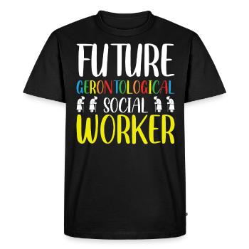 Future profession de travailleur social gérontologique - T-shirt Premium bio Homme - noir - Devant - Nico (187cm)