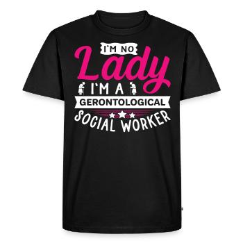 Je ne suis pas une dame Je suis une travailleuse sociale gérontologique - T-shirt Premium bio Homme - noir - Devant - Nico (187cm)