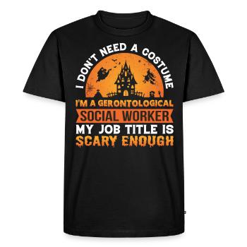 Travailleur social gérontologique Emploi Gérontologie - T-shirt Premium bio Homme - noir - Devant - Nico (187cm)