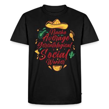 Nacho Travailleur social gérontologique moyen Mexicain - T-shirt Premium bio Homme - noir - Devant - Nico (187cm)
