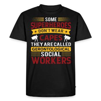 Travailleur social gérontologique Emploi Gérontologie - T-shirt Premium bio Homme - noir - Devant - Nico (187cm)