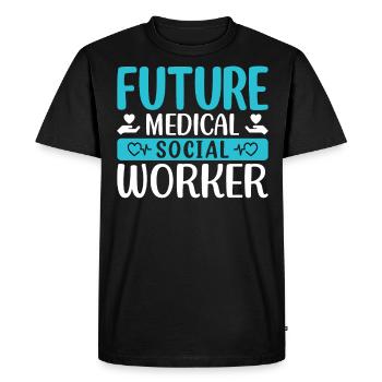 Emploi de futur travailleur social médical - T-shirt Premium bio Homme - noir - Devant - Nico (187cm)