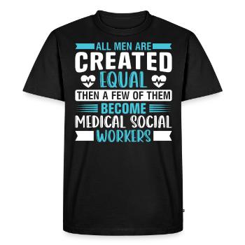 Travailleur social médical Emploi Hôpital - T-shirt Premium bio Homme - noir - Devant - Nico (187cm)