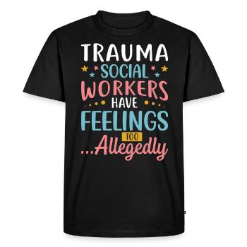 Traumatisme Les travailleurs sociaux ont des sentiments trop occupés - T-shirt Premium bio Homme - noir - Devant - Nico (187cm)