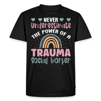The Power Of A Trauma Social Worker Mental Health - Men's Premium Organic T-Shirt - black - Front - Nico (187cm)