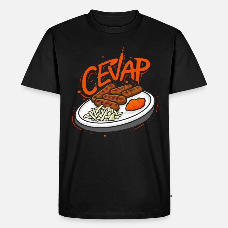 Cevap Serbian Grill Sausages Cevapi - Männer Premium Bio T-Shirt - Schwarz