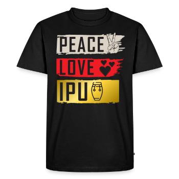Peace Love IPU Percussion Instrument - T-shirt Premium bio Homme - noir - Devant - Nico (187cm)