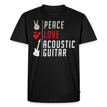 Peace Love Instrument de guitare acoustique - T-shirt Premium bio Homme - noir - Devant - Nico (187cm)