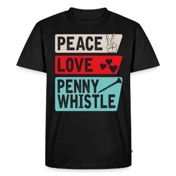 Peace Love Penny Instrument de sifflet - T-shirt Premium bio Homme - noir - Devant - Nico (187cm)