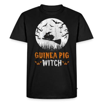 Halloween Guinea Pig Witch Spooky Bats - Men's Premium Organic T-Shirt - black - Front - Nico (187cm)