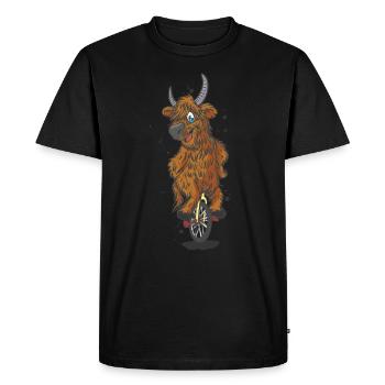 Scottish Highland Cow Cattle Cow Whisperer - Men's Premium Organic T-Shirt - black - Front - Nico (187cm)