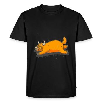 Scottish Highland Cow Cattle Cow Whisperer Farming - Men's Premium Organic T-Shirt - black - Front - Nico (187cm)