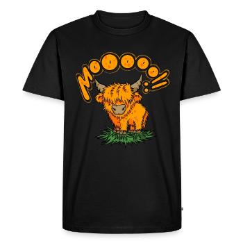 Scottish Highland Cow Cattle Cow Whisperer Farming - Men's Premium Organic T-Shirt - black - Front - Nico (187cm)