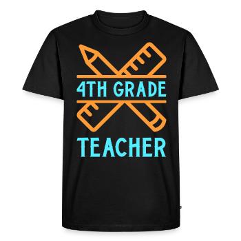 4th Grade Teacher Educator Job Education School - Men's Premium Organic T-Shirt - black - Front - Nico (187cm)