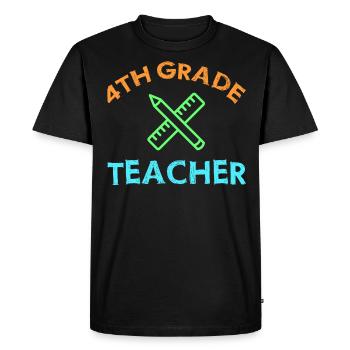 4th Grade Teacher Educator Job Education School - Men's Premium Organic T-Shirt - black - Front - Nico (187cm)