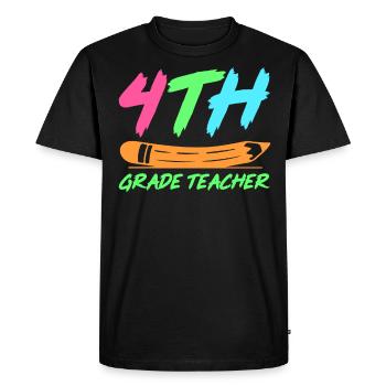 4th Grade Teacher Educator Job Education School - Men's Premium Organic T-Shirt - black - Front - Nico (187cm)