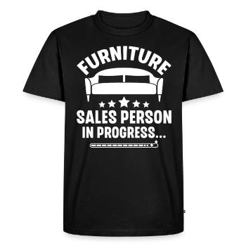 Vendeur de meubles en cours Emploi Profession - T-shirt Premium bio Homme - noir - Devant - Nico (187cm)
